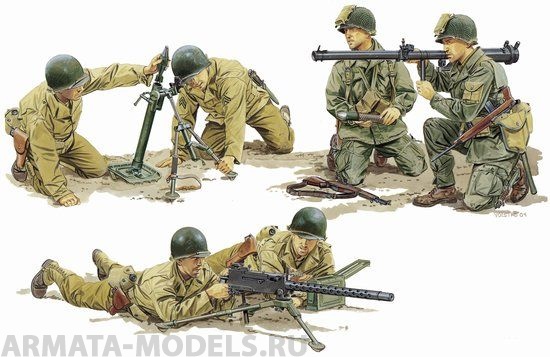 Набор фигурок 6198Д Солдаты US Army Support Weapon Teams Dragon