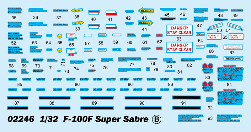 02246P Американский истребитель-перехватчик F-100F Super Sabre Trumpeter