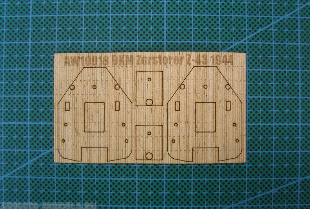 AW10018 Деревянная палуба для DKM Zerstorer Z-43 1944