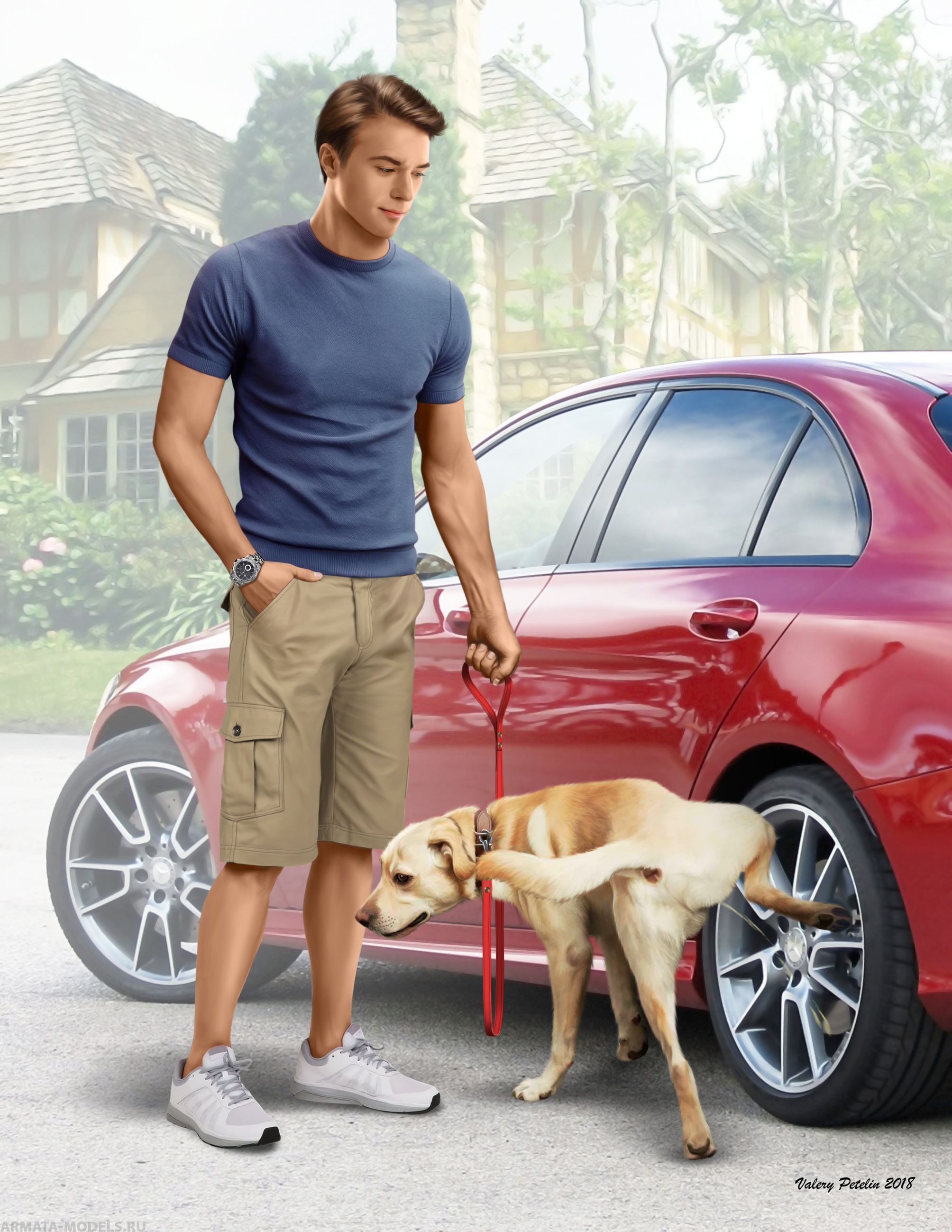 MB24049 Фигуры, Барт и Рэдли (пес). Что он действительно думает о твоей машине Master Box (MB)