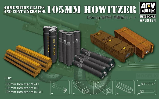 AF35184 105mm HOWITZER AMMO 1:35
