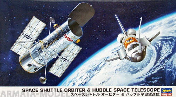 10676 Шатл с тескопом  SPACE SHUTTLE ORBITER AND HUBBLE SPACE TELESCOPE Hasegawa
