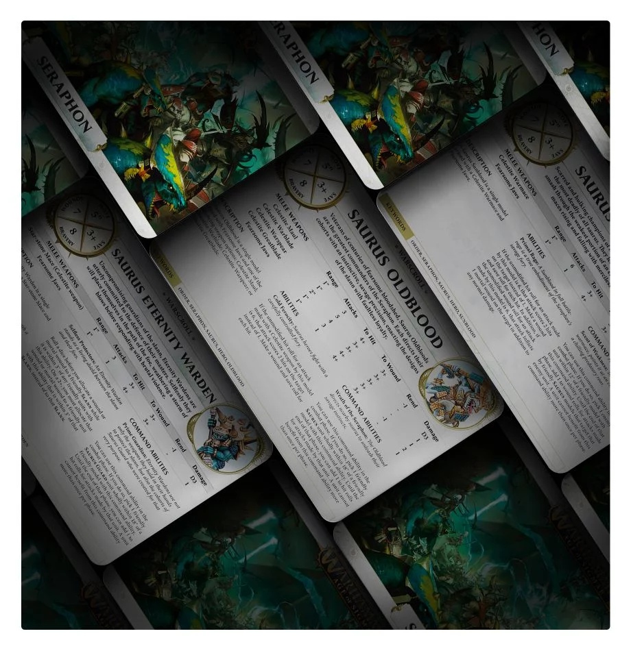 88-02GW Карты Боевые Свитки. Серафоны (англ.) (Warscroll Cards: Seraphon (Eng))