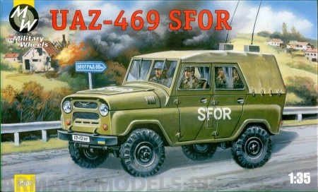 MW3507 UAZ-469 B SFOR . New mouldings + rubber wheels MILITARY WHEELS KITS