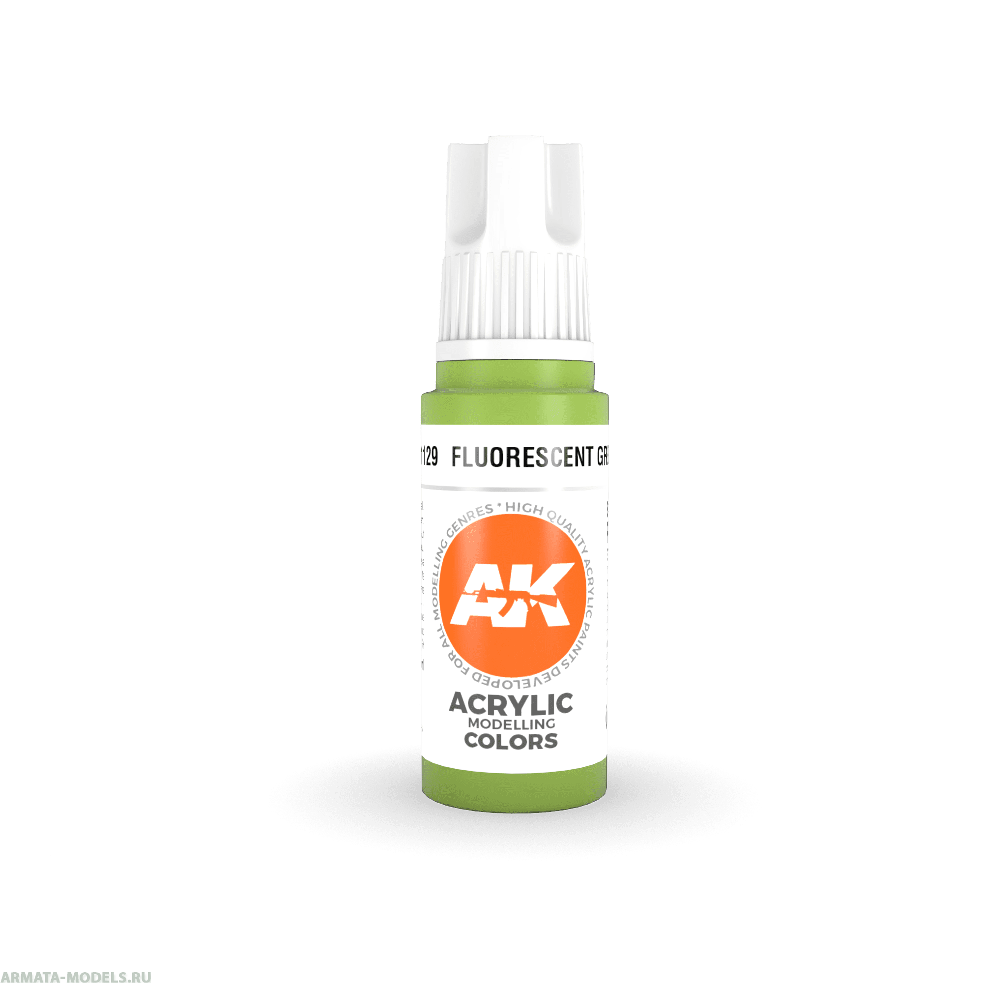 AK11129 Краска акриловая Fluorescent Green 17ml