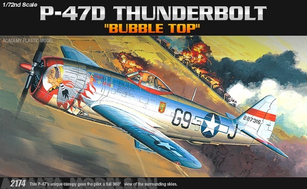 12491 Самолет  P-47D BUBBLE-TOP  Academy