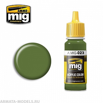 AMIG0023 Ammo Mig Акриловая краска PROTECTIVE GREEN 17 мл