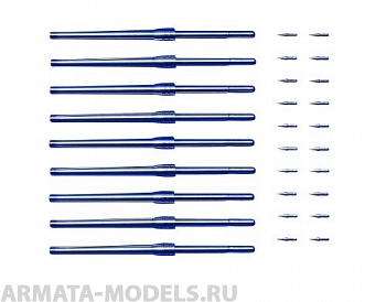 12643T Набор металлических орудийных стволов калибра 46см для Ямато ( в комплекте 9 стволов и 20 снарядов)